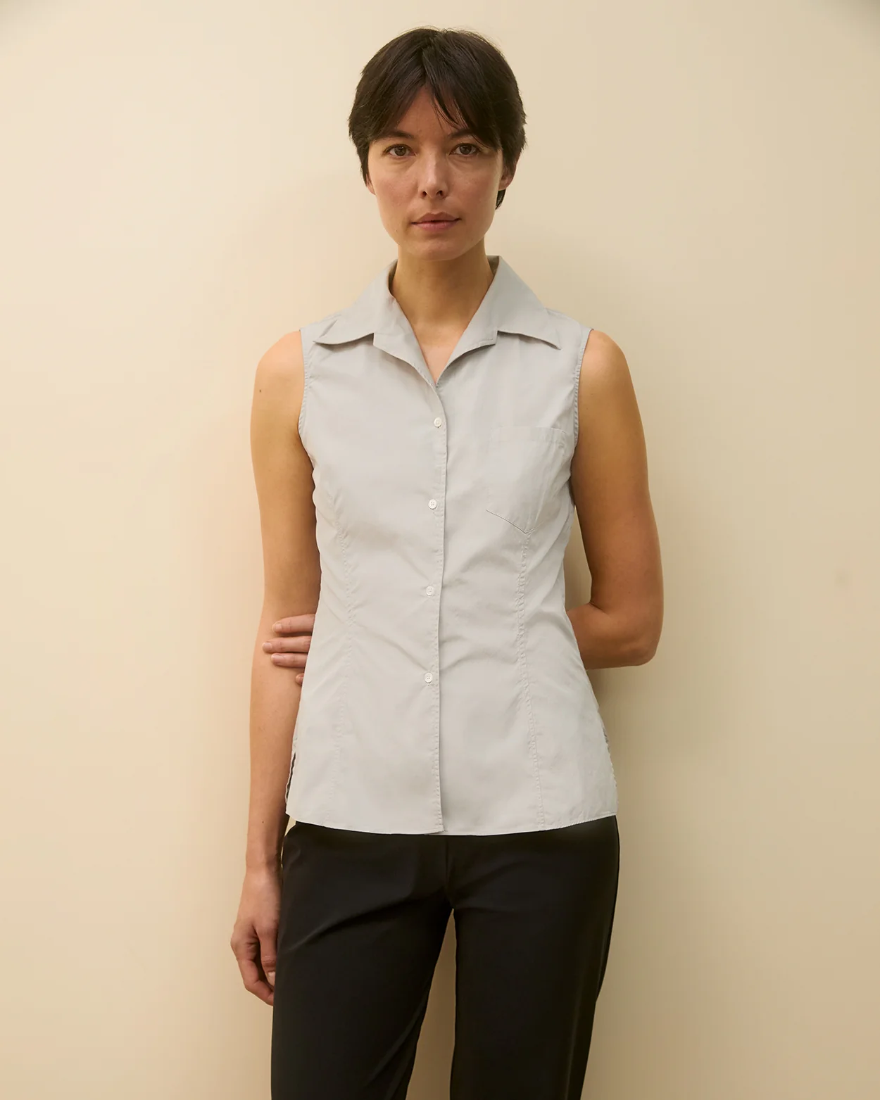 ROSIE SLEEVELESS SHIRT | Grey - Image 5