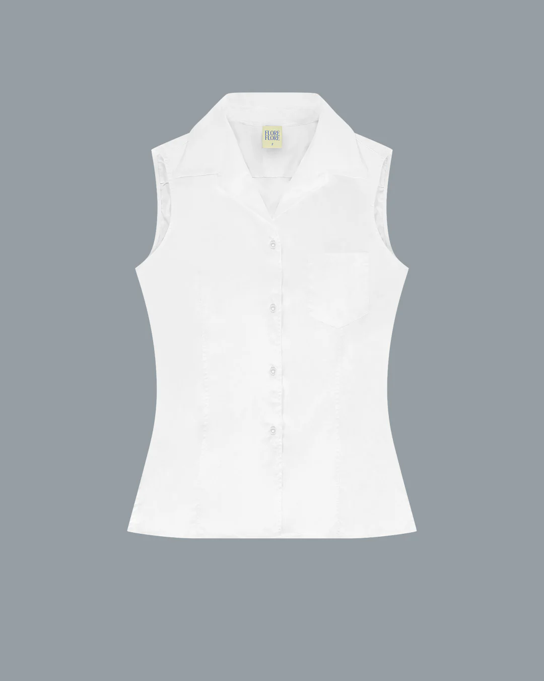 ROSIE SLEEVELESS SHIRT | White - Image 5